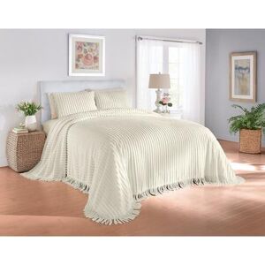 Chenille Bedspread by BrylaneHome in Eggshell (Size TWIN)