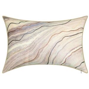 Edie@Home Corded Marble Lumbar Decorative Pillow Dec Pillow by Edie@Home in Beige Khaki