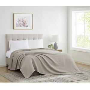 Heritage Cotton Waffle Blanket by Cannon in Khaki (Size FL/QUE)