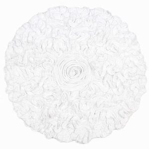 "Bell Flower Round Bath Rug Collection by Home Weavers Inc in White (Size 30"" ROUND)"