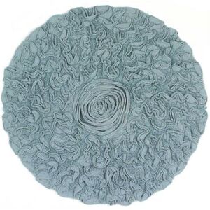 "Bell Flower Round Bath Rug Collection by Home Weavers Inc in Blue (Size 30"" ROUND)"