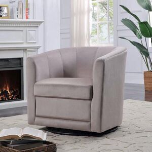 Kappa Velvet Upholstered Swivel Accent Chair, Taupe by 4D Concepts in Taupe Velvet