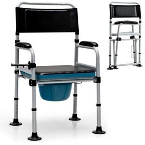 Costway 4-in-1 Folding Bedside Commode Chair with Detachable Bucket and Towel Holder