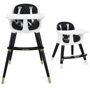 Costway 3-In-1 Adjustable Baby High Chair with Soft Seat Cushion for Toddlers-Black