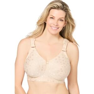 Plus Size Women's Jacquard Wireless Bra by Elila in Nude (Size 50 I)