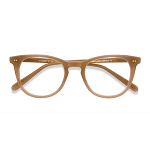 Unisex s round Taupe Acetate Prescription eyeglasses - Eyebuydirect s Flume