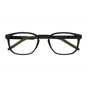 Male s rectangle Matte Black Plastic Prescription eyeglasses - Eyebuydirect s Attain