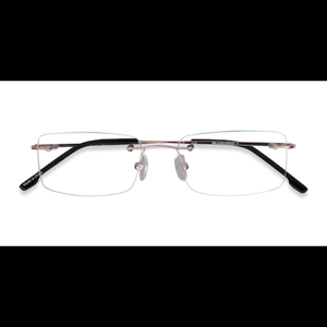 Unisex s rectangle Golden Metal Prescription eyeglasses - Eyebuydirect s Woodrow