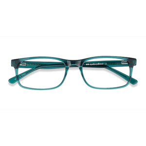 Unisex s rectangle Teal Acetate Prescription eyeglasses - Eyebuydirect s Vista