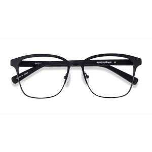 Unisex s square Matte Black Acetate, Metal Prescription eyeglasses - Eyebuydirect s Intense