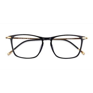 Unisex s rectangle Black Gold Acetate,Metal Prescription eyeglasses - Eyebuydirect s Estuary