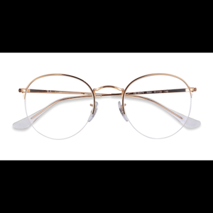 Unisex s round Rose Gold Metal Prescription eyeglasses - Eyebuydirect s Ray-Ban RB3947V Round Gaze