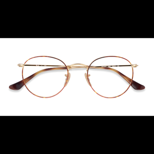 Unisex s round Tortoise & Gold Metal Prescription eyeglasses - Eyebuydirect s Ray-Ban RB3447V