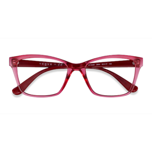 Female s rectangle Transparent Cherry Plastic Prescription eyeglasses - Eyebuydirect s Vogue Eyewear VO5420