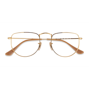Unisex s geometric Shiny Gold Metal Prescription eyeglasses - Eyebuydirect s Ray-Ban RB3958V Elon
