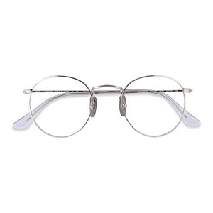 Unisex s round Silver Titanium Prescription eyeglasses - Eyebuydirect s Ray-Ban RB8247V