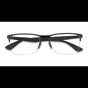 Unisex s rectangle Matte Gunmetal Metal Prescription eyeglasses - Eyebuydirect s Ray-Ban RB6335