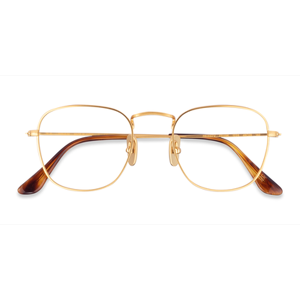 Unisex s square Golden Titanium Prescription eyeglasses - Eyebuydirect s Ray-Ban RB8157V Frank