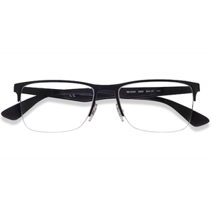 Unisex s rectangle Black Metal Prescription eyeglasses - Eyebuydirect s Ray-Ban RB6335