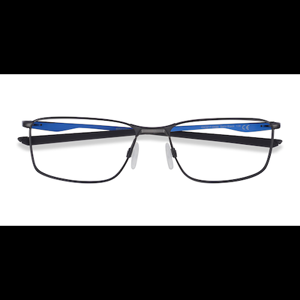 Unisex s rectangle Satin Black & Blue Metal Prescription eyeglasses - Eyebuydirect s Oakley Socket 5.0