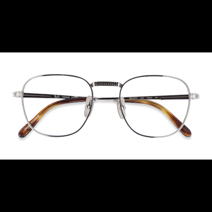 Unisex s square Silver Titanium Prescription eyeglasses - Eyebuydirect s Ray-Ban RB8258V Frank
