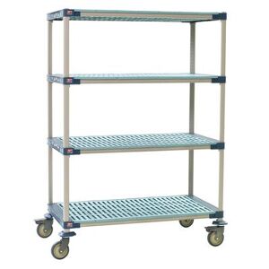 X566PG4 MetroMax 4 Polymer Louvered Shelf Kit - 60""W x 24""D x 68""H, Polymer Grid Shelves"