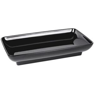 "Elite Global Solutions M85145-B 14 1/2"" x 8 1/2"" Rectangular Pappasan Platter - Melamine, Black"