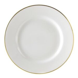 "10 Strawberry Street GL0024 12 1/4"" Round Gold Line Round Charger Plate - Porcelain, White/Gold"
