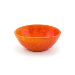 "Front of the House DBO153ORP22 28 oz Oval Kiln Bowl - 7"" x 6 1/4"", Porcelain, Blood Orange"