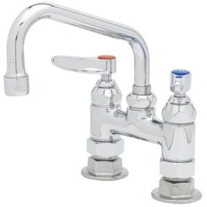 "T&S B-0228 Deck Mount Faucet - 6"" Swing Spout, 4"" Centers"