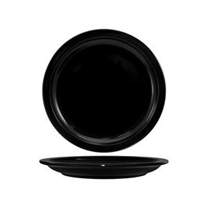 "ITI CAN-7-B 7 1/4"" Round Cancun Plate - Ceramic, Black"