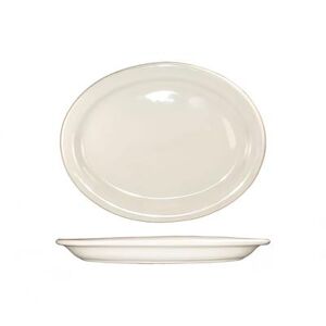 "ITI VA-13 11 1/2"" x 9 1/4"" Oval Valencia Platter - Ceramic, American White"