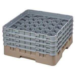 Cambro 30S800184 Camrack Glass Rack w/ (30) Compartments - (4) Gray Extenders, Beige, Beige Base, 4 Soft Gray Extenders