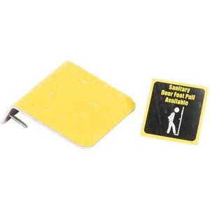 "Vollrath DRFTPULL-V Hands Free Foot Door Opener - 4""W x 5 1/2""D x 1 5/8""H, Stainless Steel, Label and Hardware, Yellow"