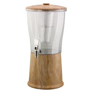 Service Ideas CBDRT3MBSS 3 gal Beverage Dispenser w/ Infuser - Plastic Container, Brown Marble Base, Clear Tritan Container, Travertine Marble