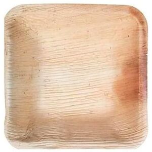 "VerTerra 01-22-10B Dinnerware from Fallen Leaves 4"" Square Disposable Palm Leaf Plate, Compostable, 4"" x 4"", Beige"