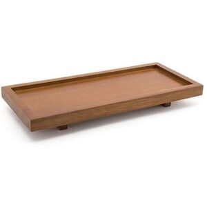 "Front of the House RTR004RUW22 Bangkok Rectangular Serving Tray - 10"" x 4 1/2"" x 1 1/4"", Rubberwood, Brown"