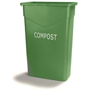 Carlisle 342023CMP09 Trimline 23 gallon Commercial Trash Can - Plastic, Rectangular, Built-in Handles, Green