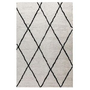 Flash Furniture RC-KJ-181070-01-57-GG Rectangular Shag Area Rug w/ Diamond Pattern - 5' x 7', Polyester, Ivory, White