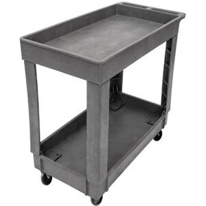 Lakeside 2521 2 Level Plastic Utility Cart w/ 500 lb Capacity - Raised Ledges, Gray