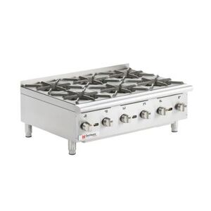 "Cecilware Pro HPCP636 36"" Gas Hotplate w/ (6) Burners & Manual Controls, Stainless Steel, Gas Type: Convertible"