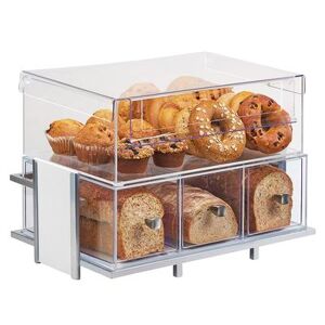 Cal-Mil 1471-15SET Eco Modern 4 Section Pastry Display Case - Silver Metal & White Bamboo Frame