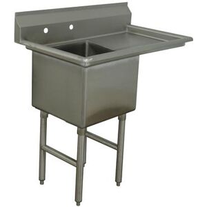 "Advance Tabco FC-1-2424-24R 50 1/2"" 1 Compartment Sink w/ 24""L x 24""W Bowl, 14"" Deep, Stainless Steel"