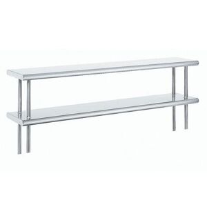 "Advance Tabco ODS-12-60R 60"" Old Style Table Mount Shelf - 2 Deck, Rear Turn Up, 12""L, 18 ga 430 Stainless, Stainless Steel"