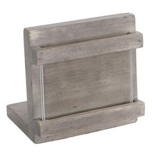 "Cal-Mil 3483-23-110 Aspen Table Top Menu Card Holder - 4 1/4"" x 4 1/4"" x 2 1/2"", Pine Wood, Gray Wash"