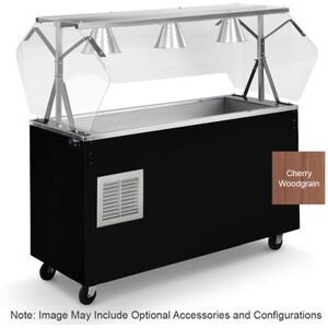 "Vollrath R38777 60"" Affordable Portable Cold Food Bar - (4) Pan Capacity, Floor Model, Cherry Woodgrain, Brown, 120 V"