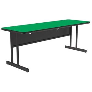 "Correll CS2460-39-09-09 Rectangular Desk Height Work Station, 60""W x 24""D - Green/Black T-Mold"