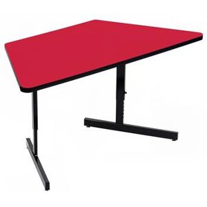 "Correll CSA3060TR-35 Desk Height Work Station, 1 1/4"" Top, Adjust to 29"", 60"" x 30"", Red/Black"