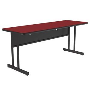 "Correll WS2472-35-09-09 Rectangular Desk Height Work Station, 72""W x 24""D - Red/Black T-Mold"