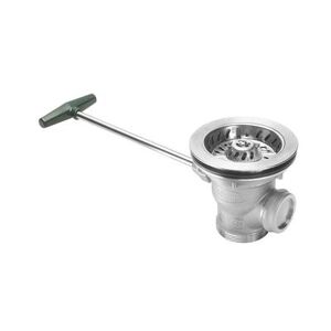 "Krowne 22-800 Royal Series Ball Valve Waste Drain w/ 1 1/4"" Overflow Outlet, 3 1/2"" Sink Opening, Stainless Steel"